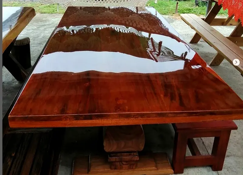 Table with epoxy finish